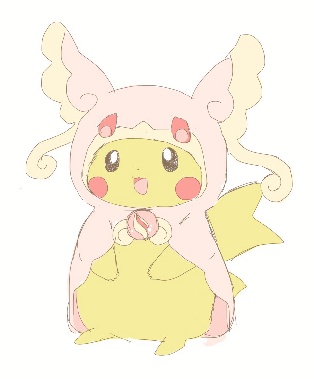 メガタブンネのポンチョを着たピカチュウ デンドロビウム園